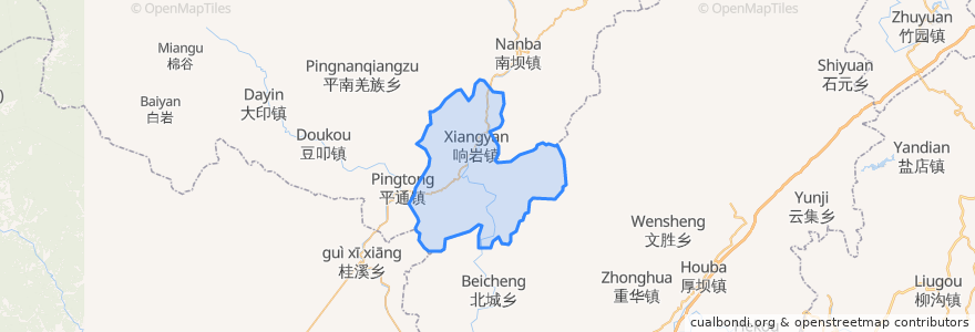 Mapa de ubicacion de Xiangyan.