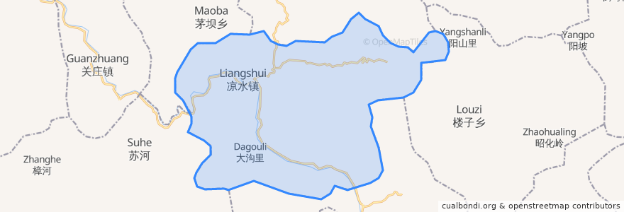 Mapa de ubicacion de Liangshui.