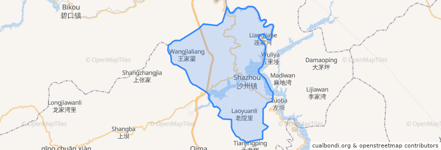 Mapa de ubicacion de 沙州镇.