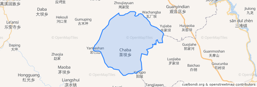 Mapa de ubicacion de Chaba.