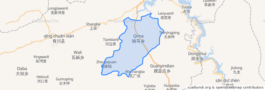 Mapa de ubicacion de Qima.