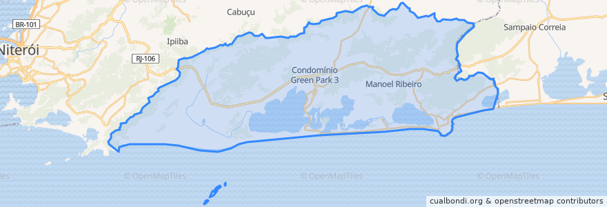 Mapa de ubicacion de Maricá.