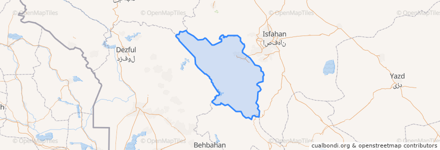 Mapa de ubicacion de Chaharmahal dan Bakhtiari.