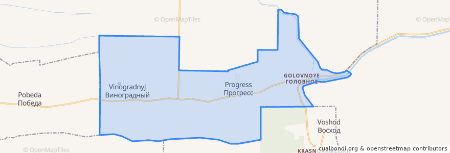 Mapa de ubicacion de Прогрессовское сельское поселение.