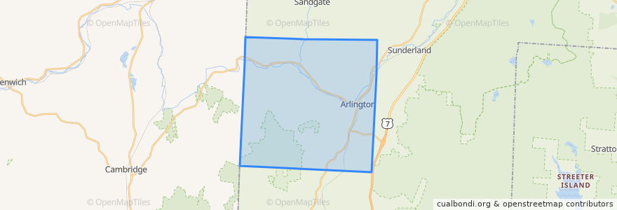 Mapa de ubicacion de Arlington.