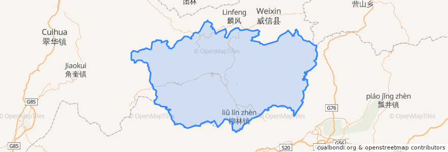 Mapa de ubicacion de Zhenxiong County.