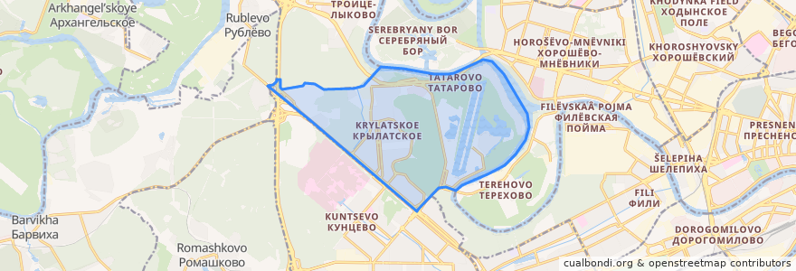 Mapa de ubicacion de Krylatskoye District.