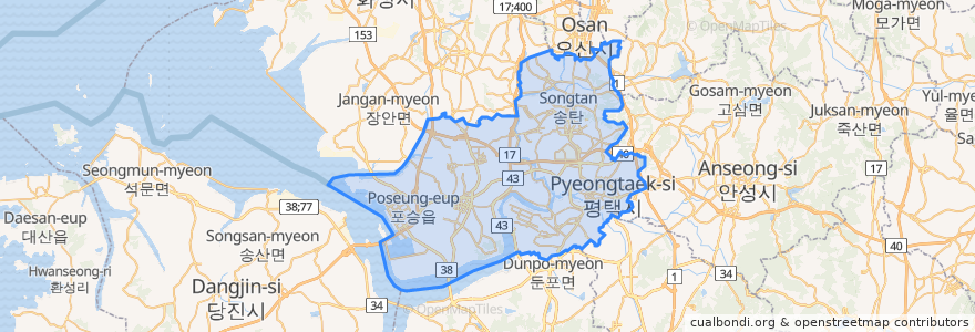 Mapa de ubicacion de 平澤市.