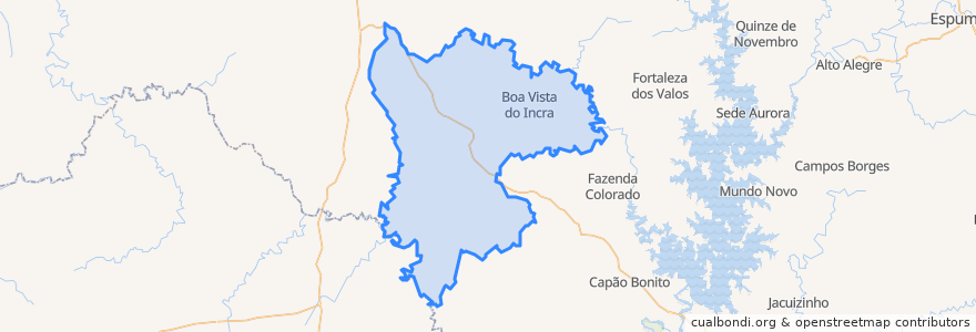 Mapa de ubicacion de Boa Vista do Incra.