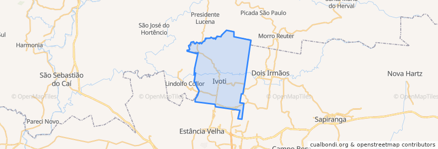 Mapa de ubicacion de Ivoti.