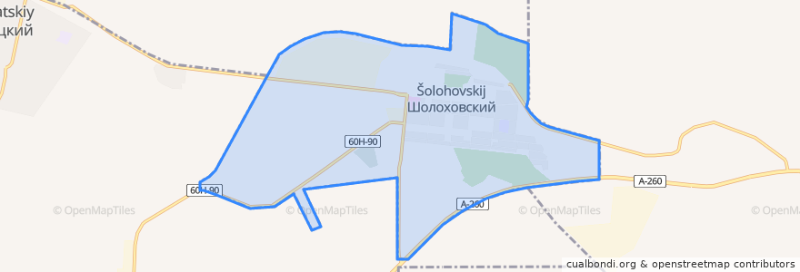 Mapa de ubicacion de Шолоховское городское поселение.