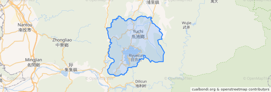 Mapa de ubicacion de Yuchi Township.