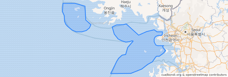 Mapa de ubicacion de Ongjin-gun.