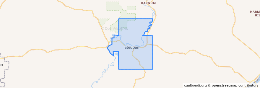 Mapa de ubicacion de Steuben.