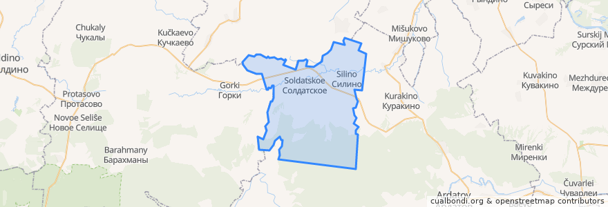 Mapa de ubicacion de Силинское сельское поселение.