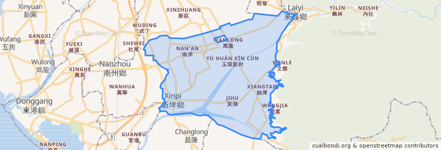 Mapa de ubicacion de 신피 향.