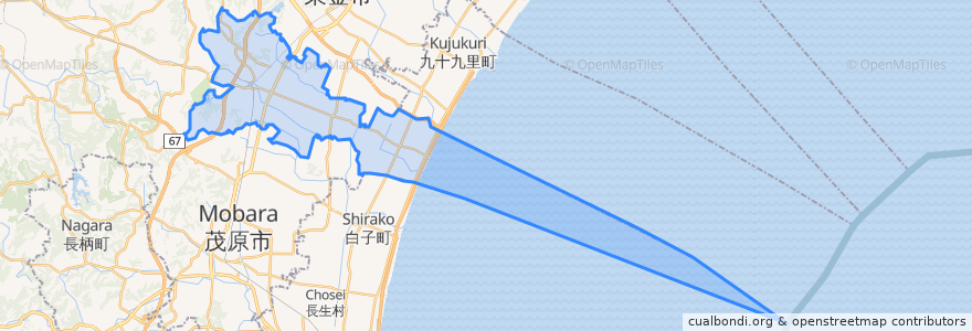 Mapa de ubicacion de Oamishirasato.