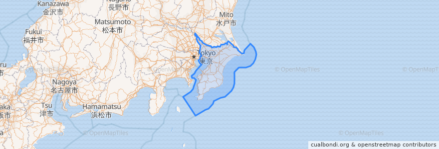 Mapa de ubicacion de 지바현.