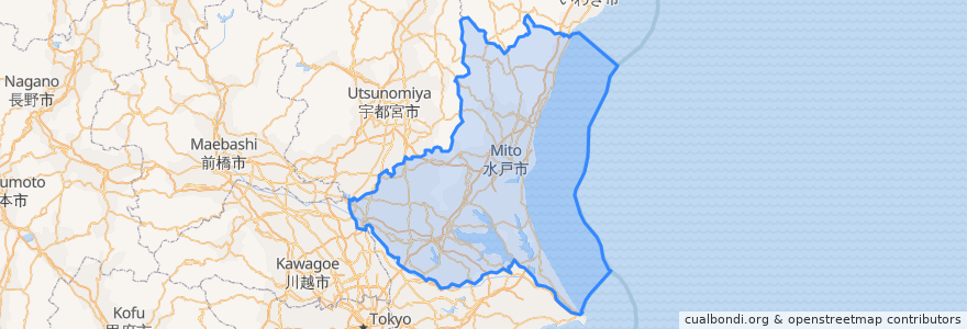 Mapa de ubicacion de 茨城县.