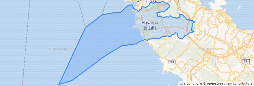Mapa de ubicacion de Hayama.