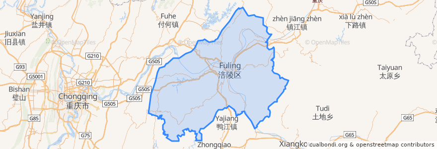 Mapa de ubicacion de Fuling District.