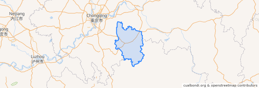 Mapa de ubicacion de Nanchuan District.