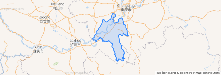 Mapa de ubicacion de Jiangjin District.