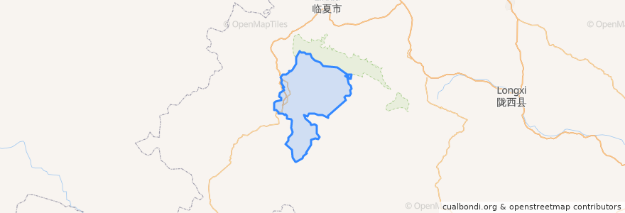 Mapa de ubicacion de 合作市 གཙོས་གྲོང་ཁྱེར།.