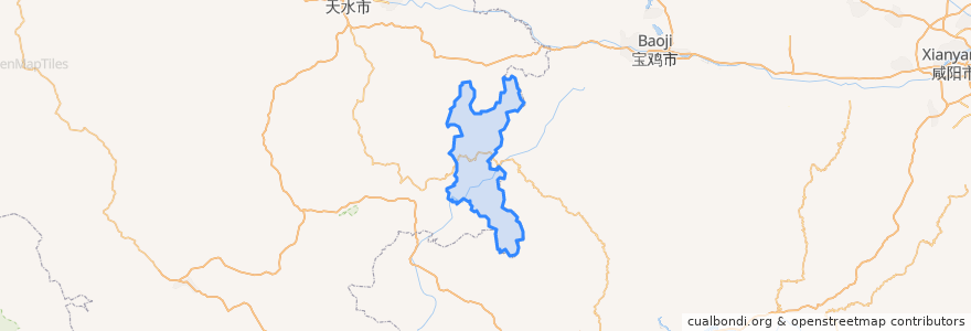 Mapa de ubicacion de Liangdang County.