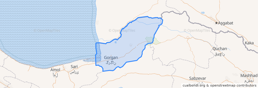 Mapa de ubicacion de محافظة غلستان.