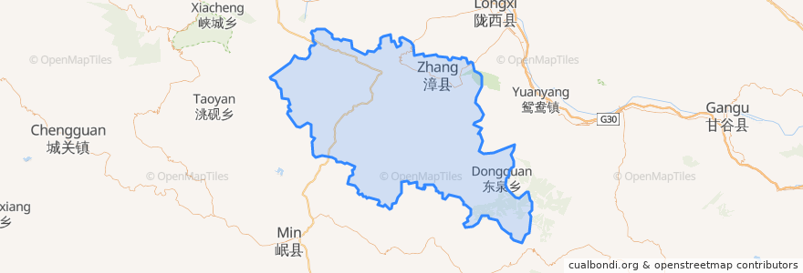 Mapa de ubicacion de 漳县.