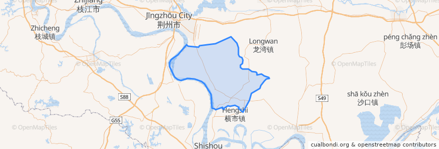 Mapa de ubicacion de Jiangling County.