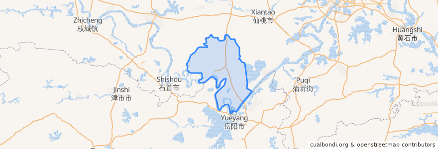 Mapa de ubicacion de Jianli City.