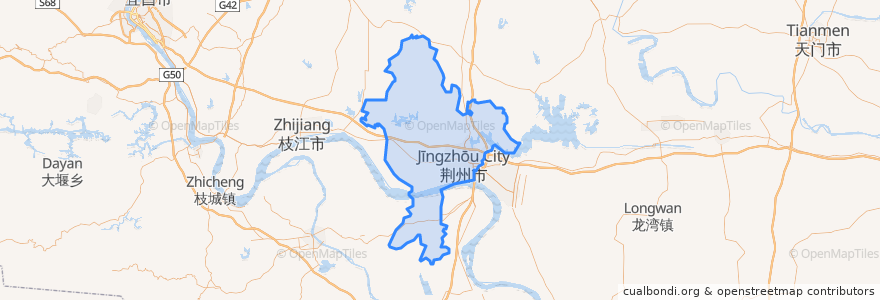 Mapa de ubicacion de Jingzhou District.