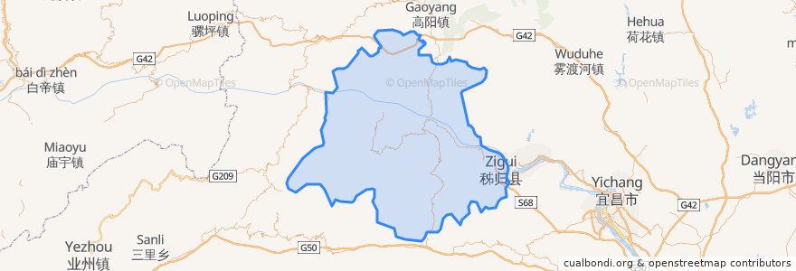 Mapa de ubicacion de Zigui County.