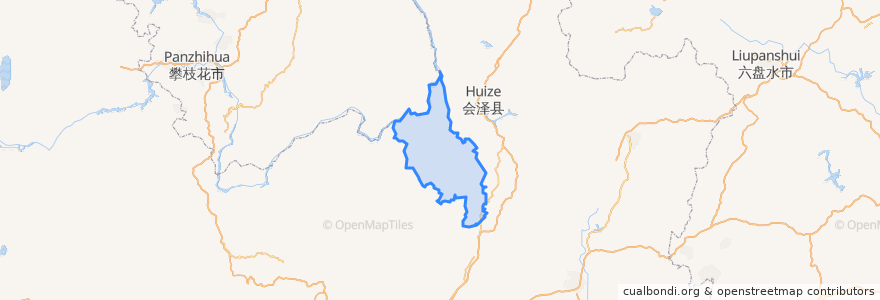 Mapa de ubicacion de Dongchuan District.