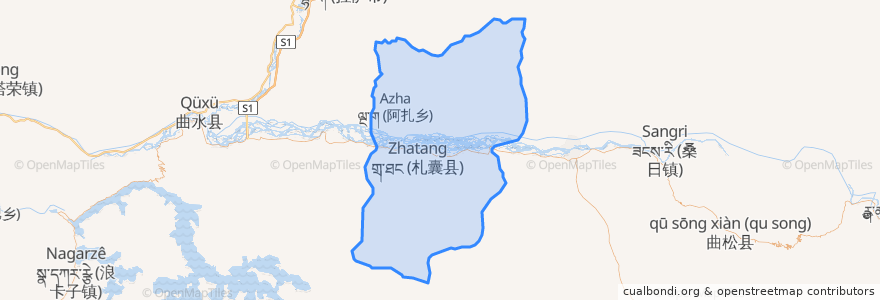 Mapa de ubicacion de 扎囊县.