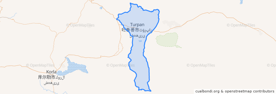 Mapa de ubicacion de 高昌区 قاراھوجا رايونى.