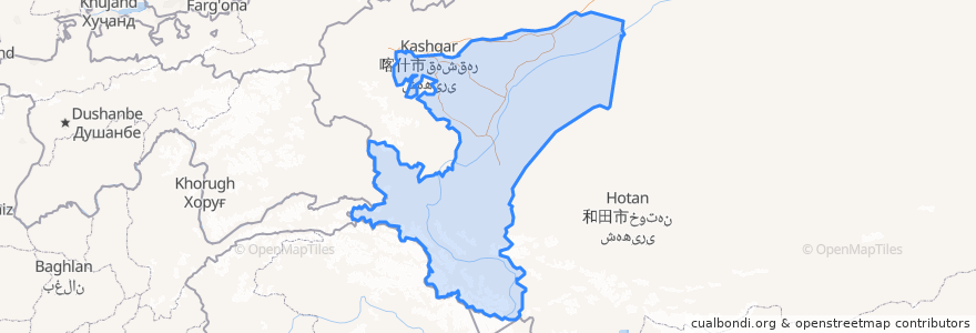Mapa de ubicacion de Kachgar.