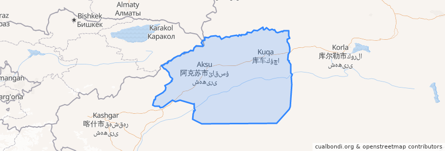 Mapa de ubicacion de Aksu il.