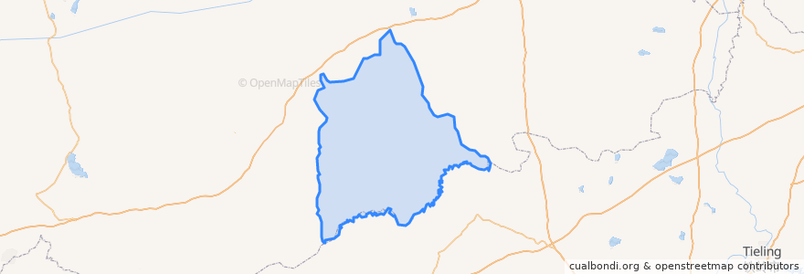 Mapa de ubicacion de 库伦旗 ᠬᠦᠷᠢᠶ᠎ᠡ ᠬᠣᠰᠢᠭᠤ.