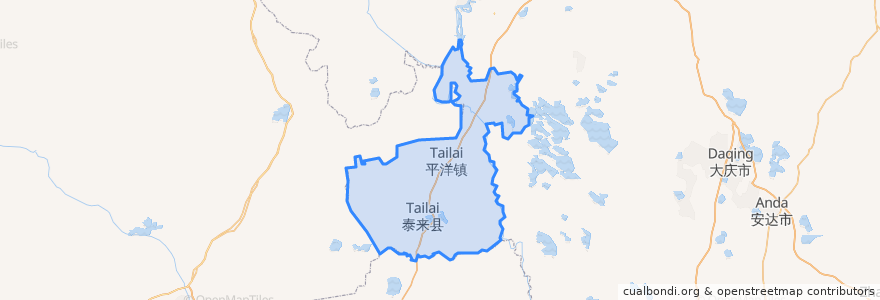 Mapa de ubicacion de Tailai County.