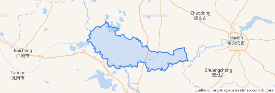 Mapa de ubicacion de 肇源县.