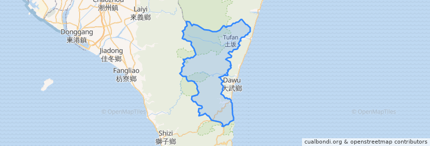 Mapa de ubicacion de 達仁鄉.