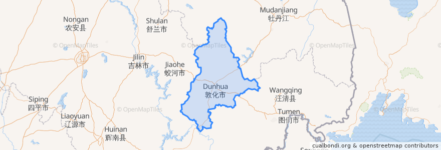 Mapa de ubicacion de 敦化市 돈화시.