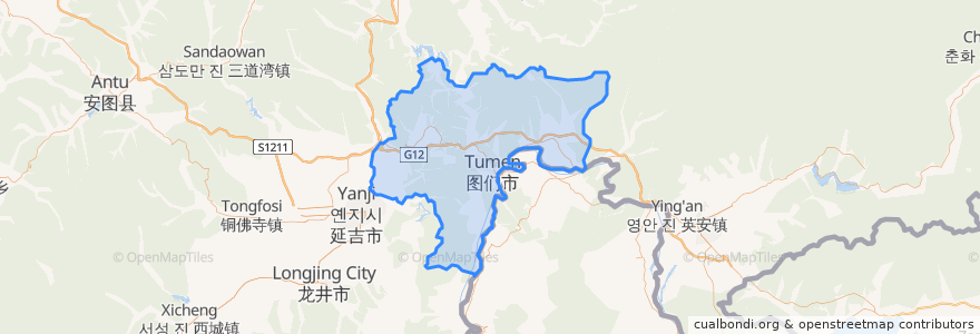 Mapa de ubicacion de Tumen City.