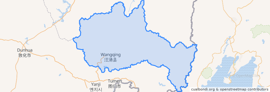 Mapa de ubicacion de 汪清县 왕청현.