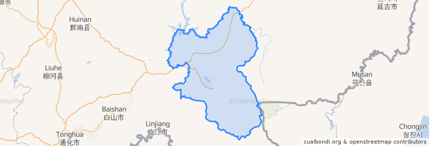 Mapa de ubicacion de Fusong County.