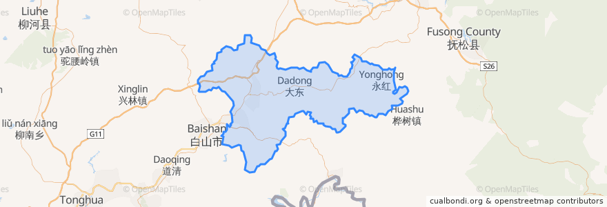 Mapa de ubicacion de Jiangyuan District.