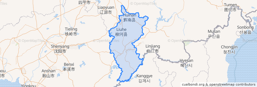 Mapa de ubicacion de Tonghua City.